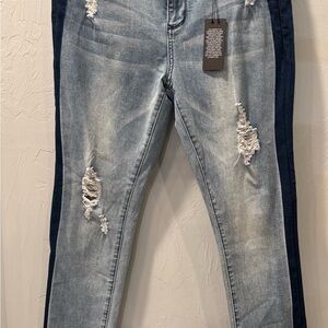 Stylish Distressed Skinny Jeans in Blue